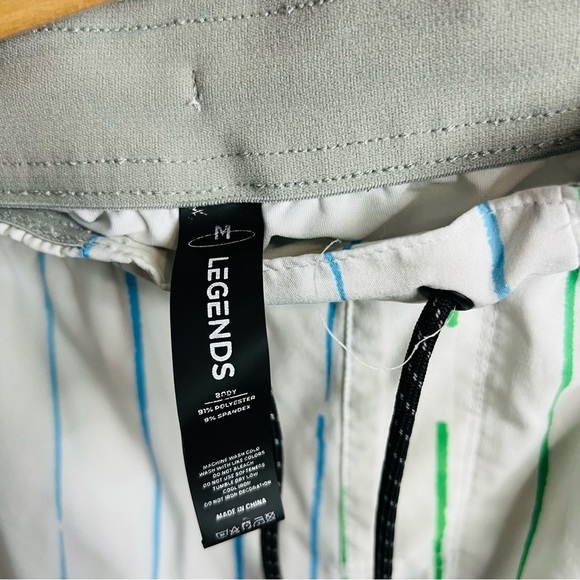 Legends Gray Striped Athletic Luka Lined Shorts Medium - Picture 3 of 7